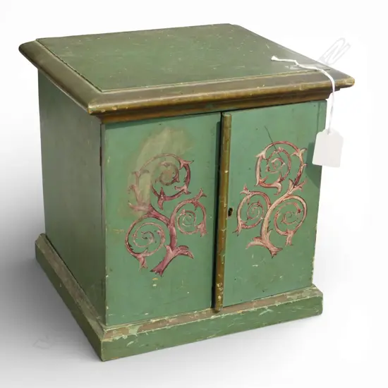 BESPOKE COIN COLLECTORS CABINET with collection asst. coins 245x225x245mm