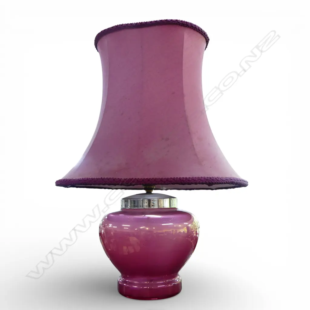 PINK TABLE LAMP, GLASS BASE H.515mm Image 1++