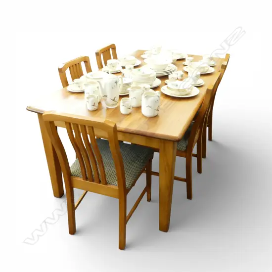 TERRY NEALE RIMU TABLE & 6 CHAIRS 1800x1000x750mm