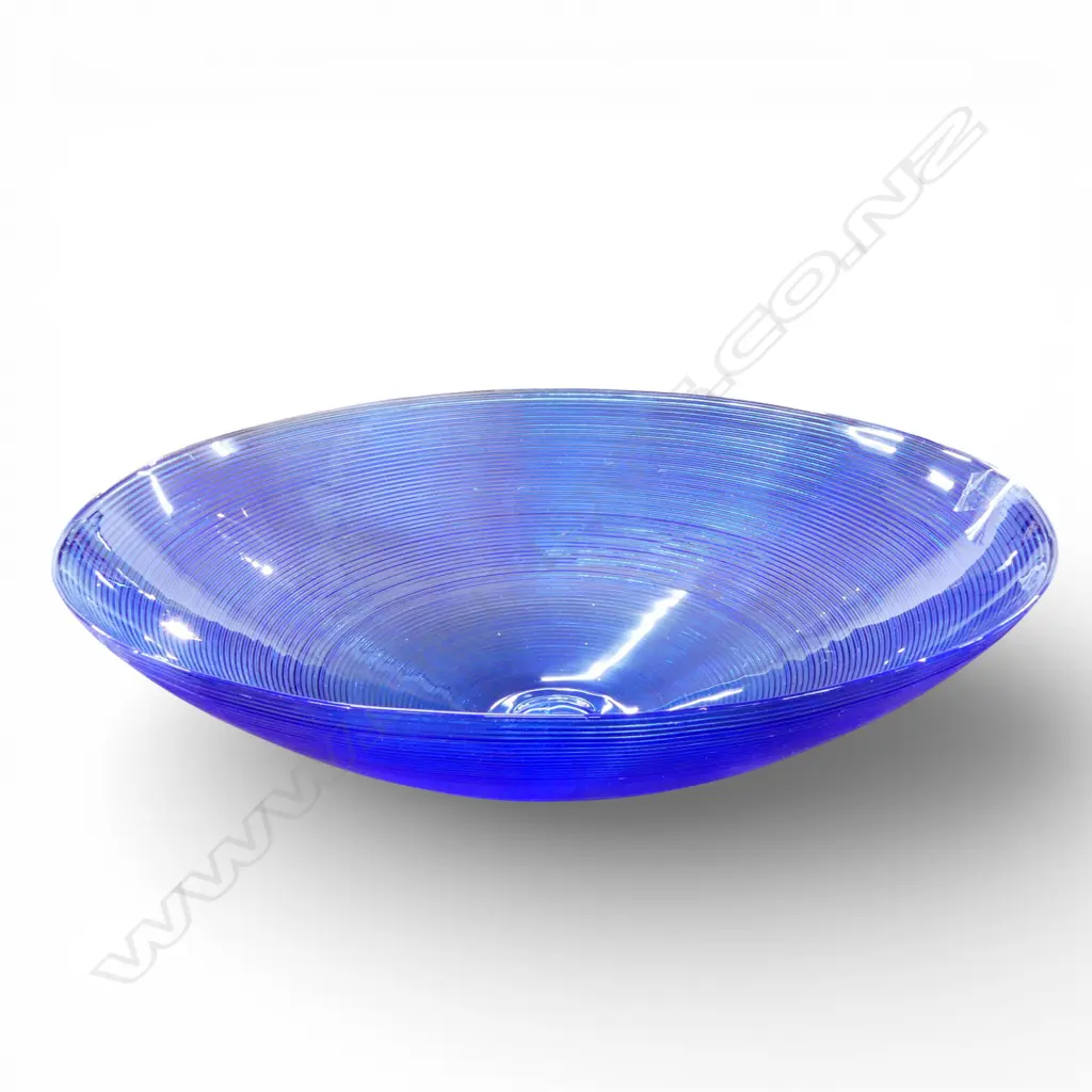 LG BLUE GLASS BOWL 450mm dia Image 1++