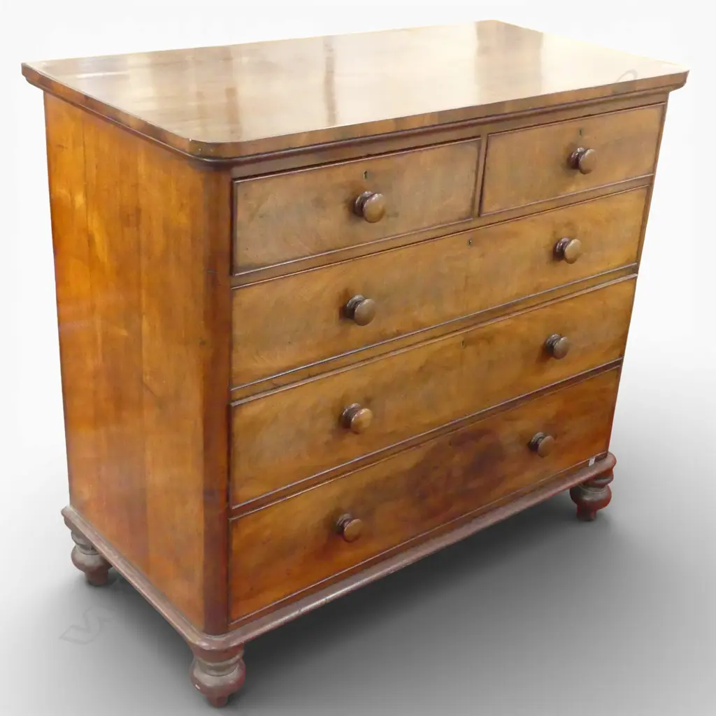 VICTORIAN MAHOGANY CHEST OF DRAWERS 1170x580x1070mm Image 1++
