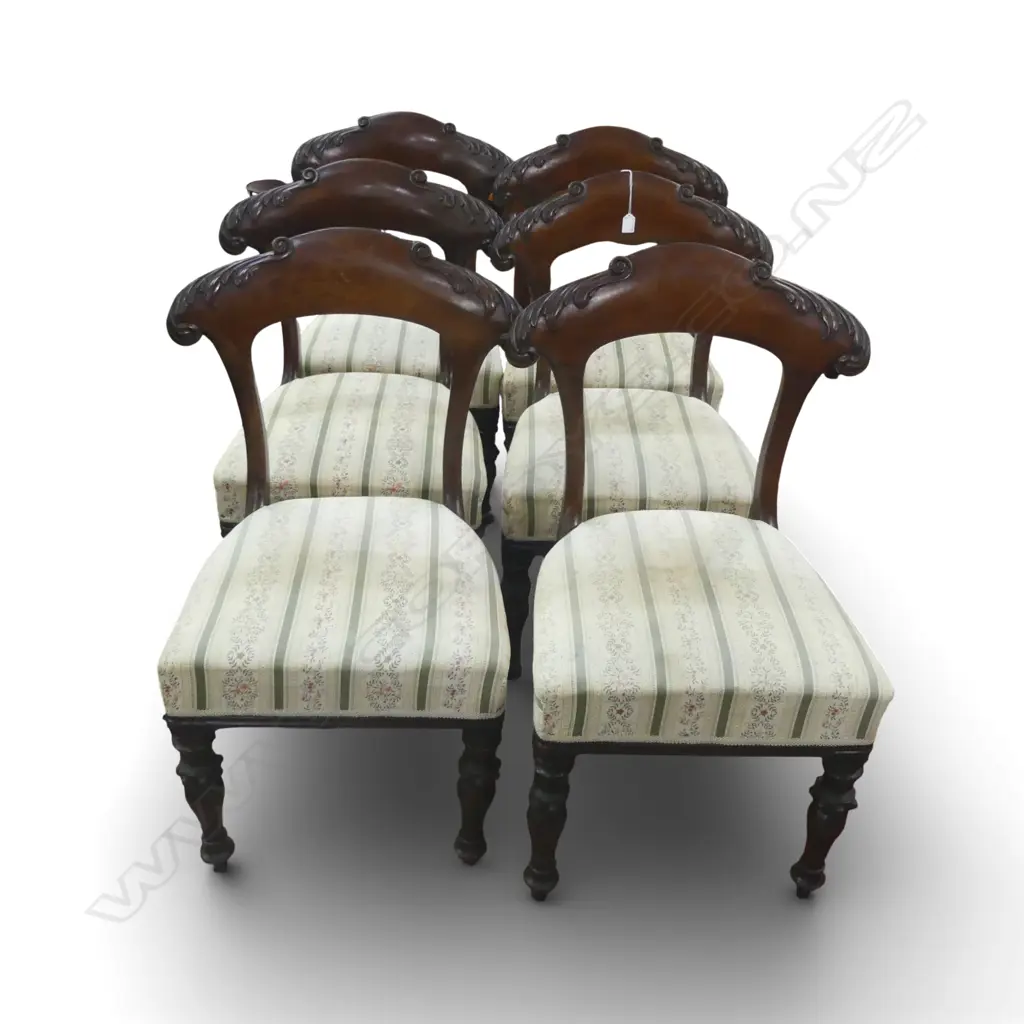 6 19thC MAHOGANY BLADE BACK DINING CHAIRS Image 1++