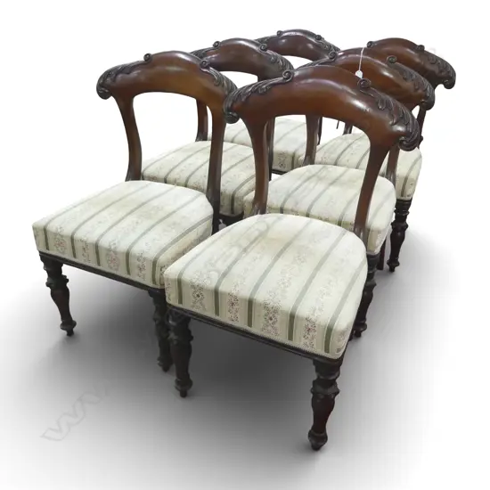 6 19thC MAHOGANY BLADE BACK DINING CHAIRS