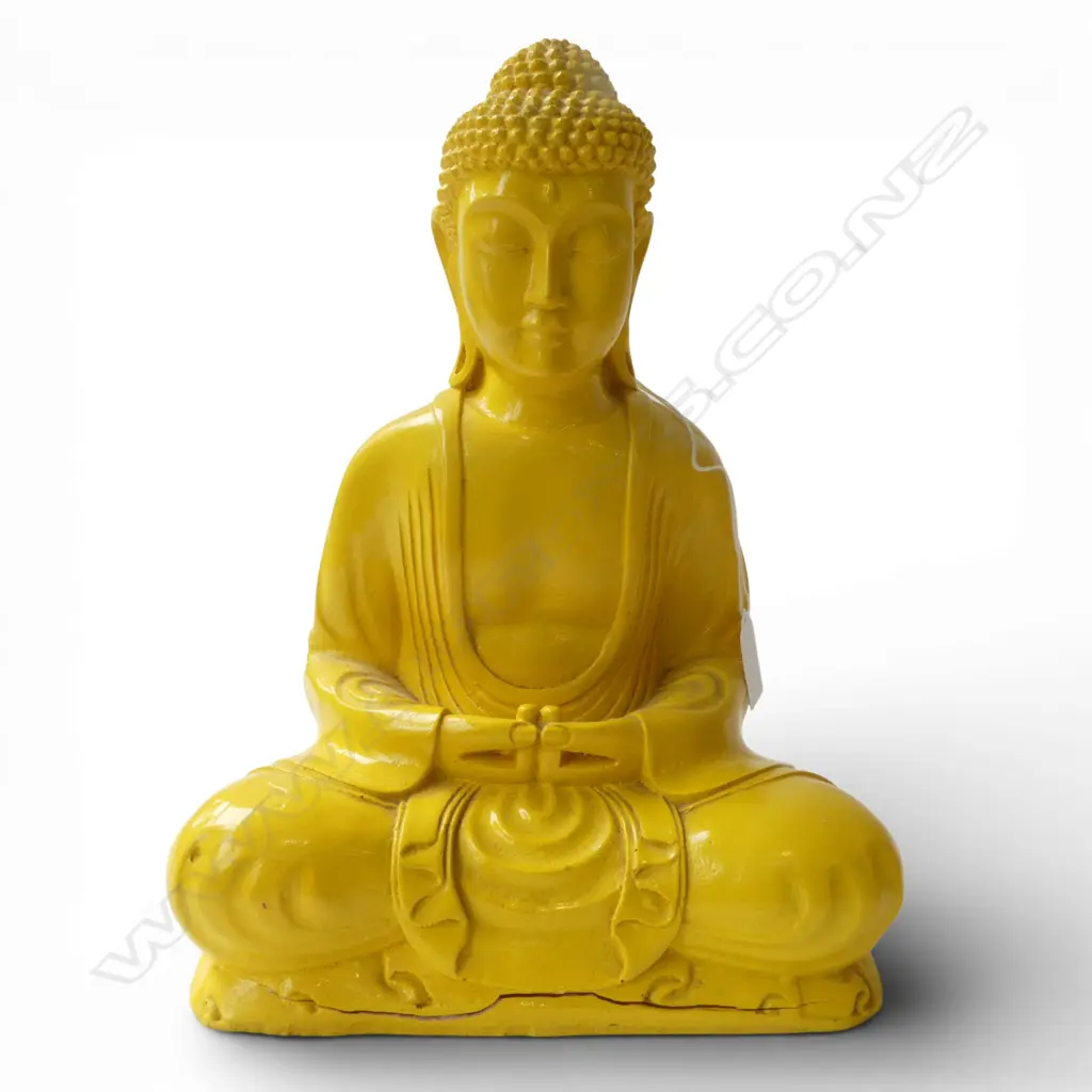 YELLOW RESIN BUDDHA H.310mm FAULTS Image 1++