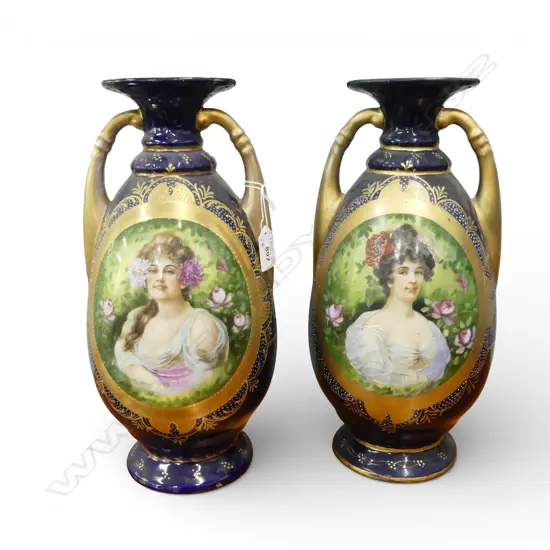 PR AUSTRIAN MANTEL VASES H.345mm