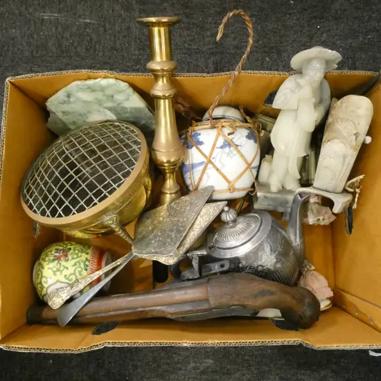 ASST. ITEMS; 2 OPIUM PIPES, 2 GINGER JARS ETC