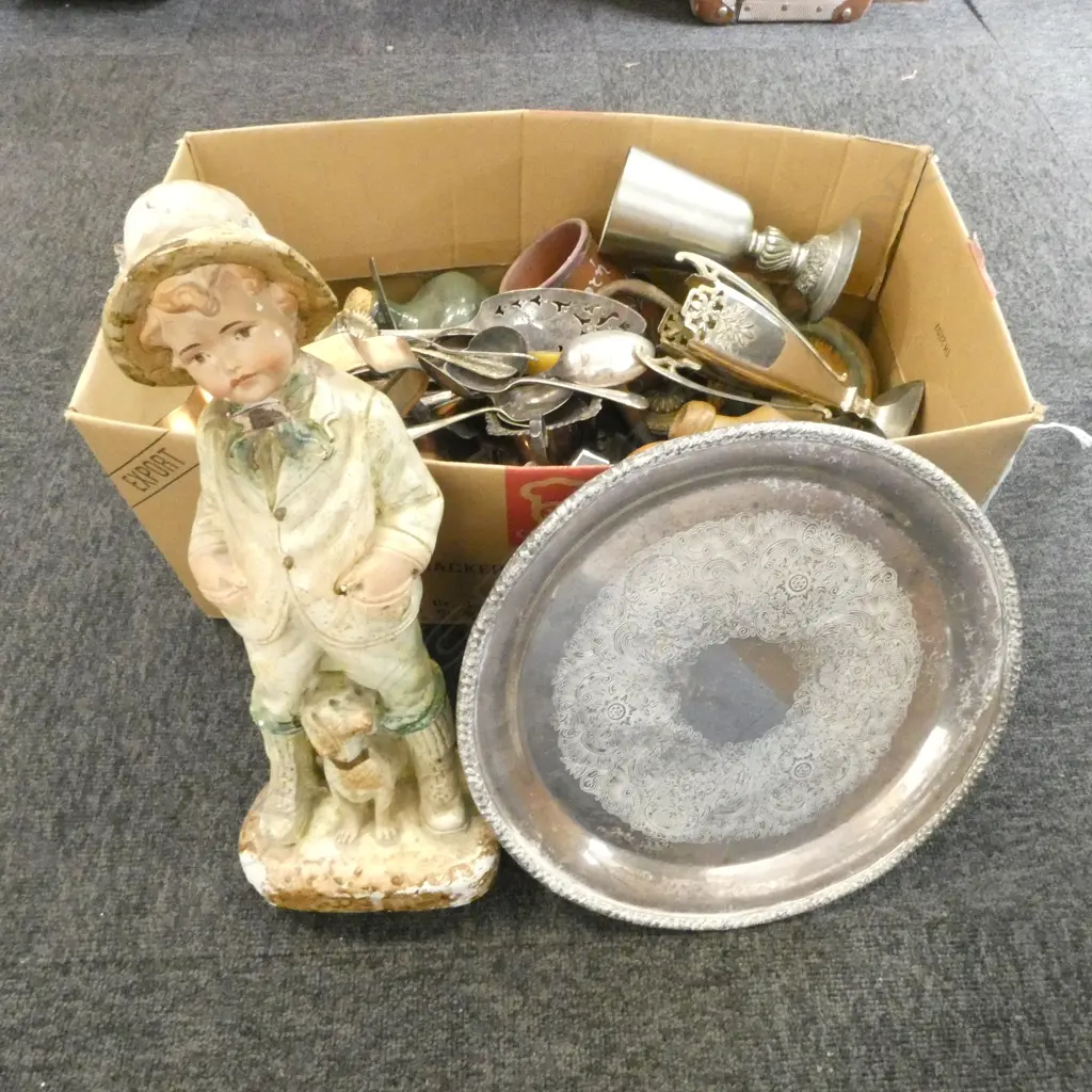 PLASTER BOY (NECK REPAIRED) H.370mm, EP CUTLERY ETC Image 1++