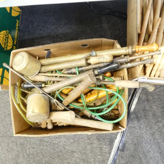 VINTAGE TOOLS; HAMMERS, SPRAYERS, CHISELS ETC