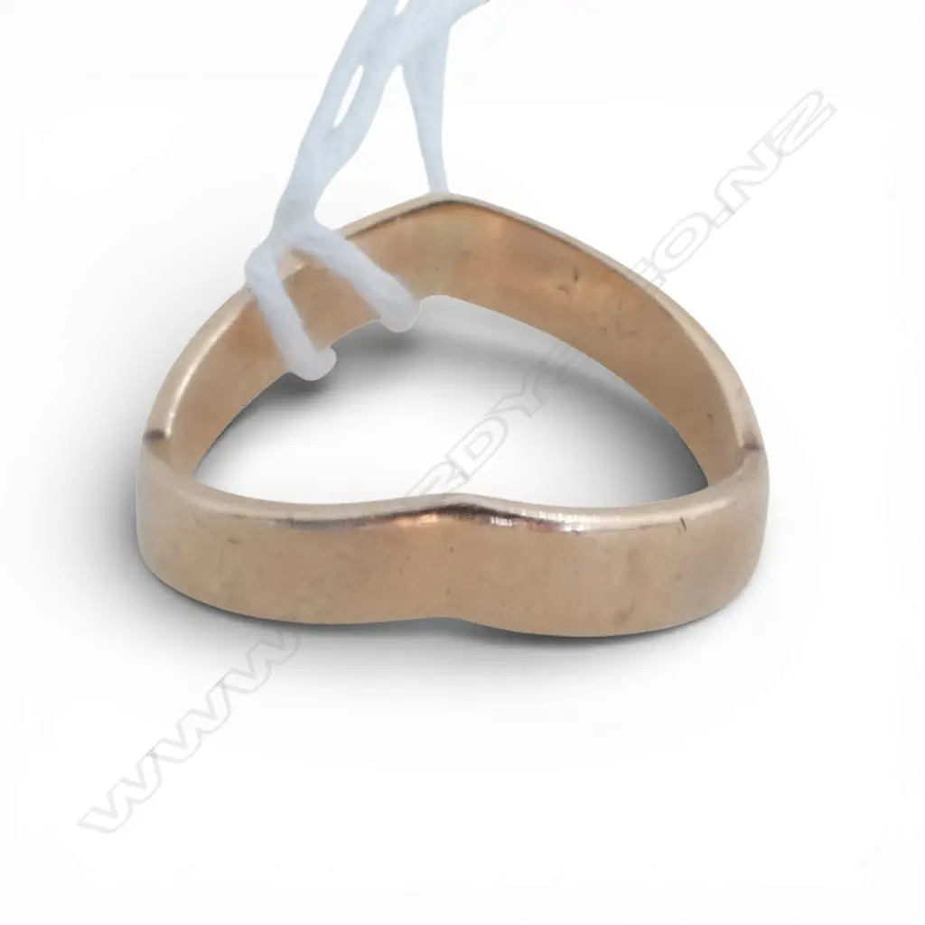 9ct ROSE GOLD V-shaped BAND RING 2.82gms size P Image 1++