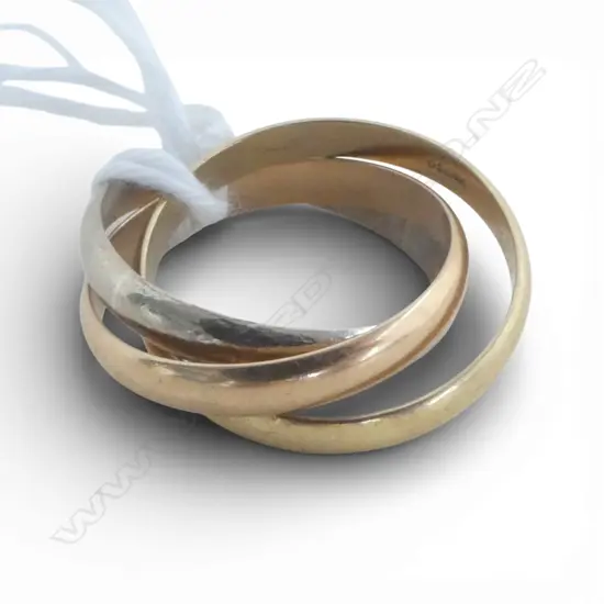 18ct 3 COLOUR GOLD RUSSIAN WEDDING RING 5.84gms size K