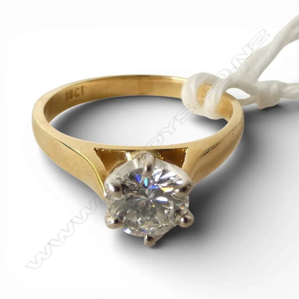 18CT YG 0.55ct DIAMOND SOLITAIRE RING w. VALUATION 2.3gms SIZE G Image 1++