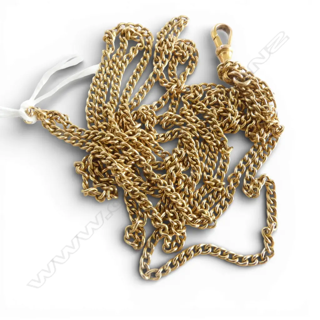15ct YG CURB MUFF CHAIN 1315mm 25.89 GRAM Image 1++