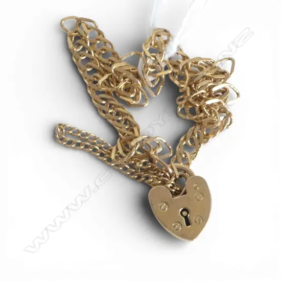 9CT BRACELET w. LOCKET CLASP 4gms
