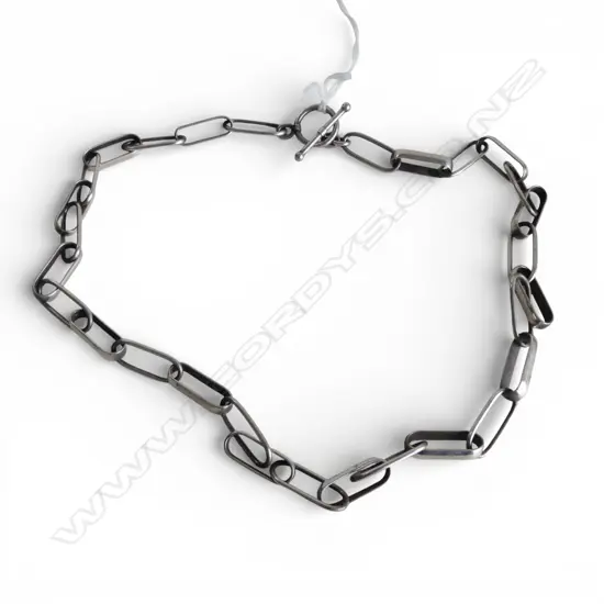 CONTEMPORARY SILVER NECKLACE rail link type L.500mm. 30gms