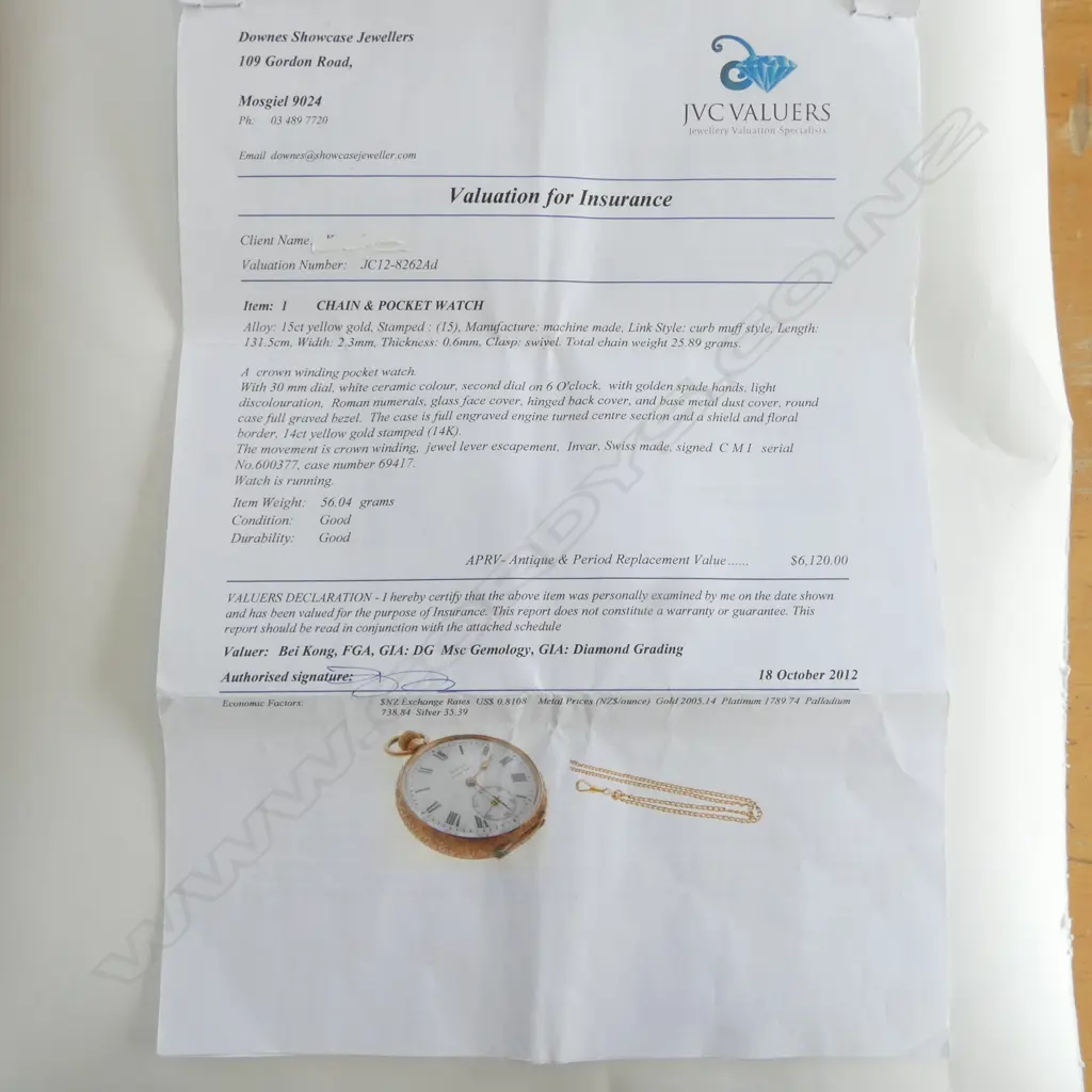 14CT YG POCKET WATCH, BASE METAL DUST COVER 56gms + VALUATION Image 1++