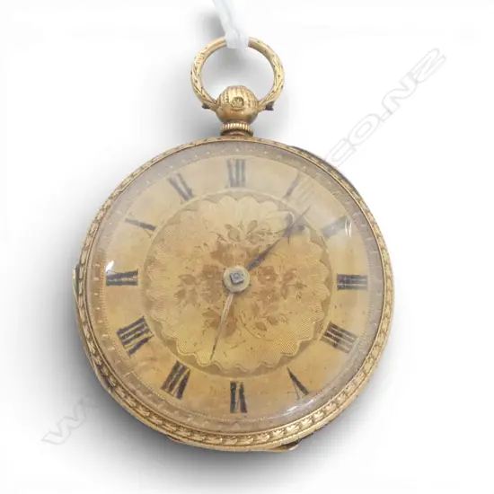VICTORIAN Collings & Wallis 18ct YELLOW GOLD open face POCKET WATCH fusee movement 48.7gms