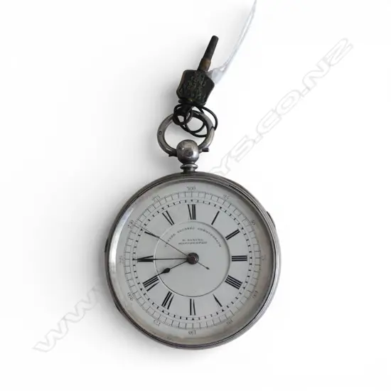 LGE SILVER CASED CENTER SECONDS CHRONOGRAPH by H.SAMUEL 0f Manchester #98673 Dia.60mm not running