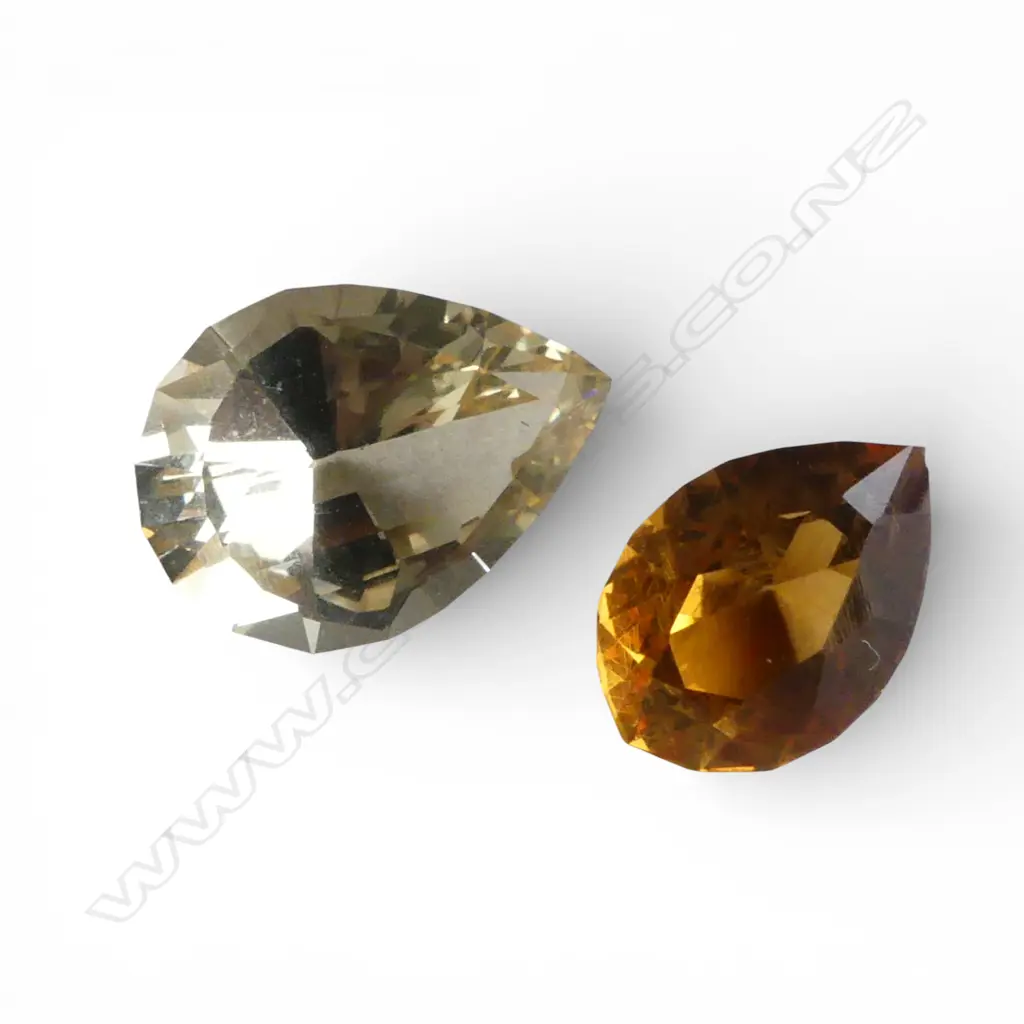 GOLD FACET CUT CITRINE  & LEMON YELLOW FACET CUT LARGE CITRINE From the estate of Jeweller Simon Misdale Image 1++