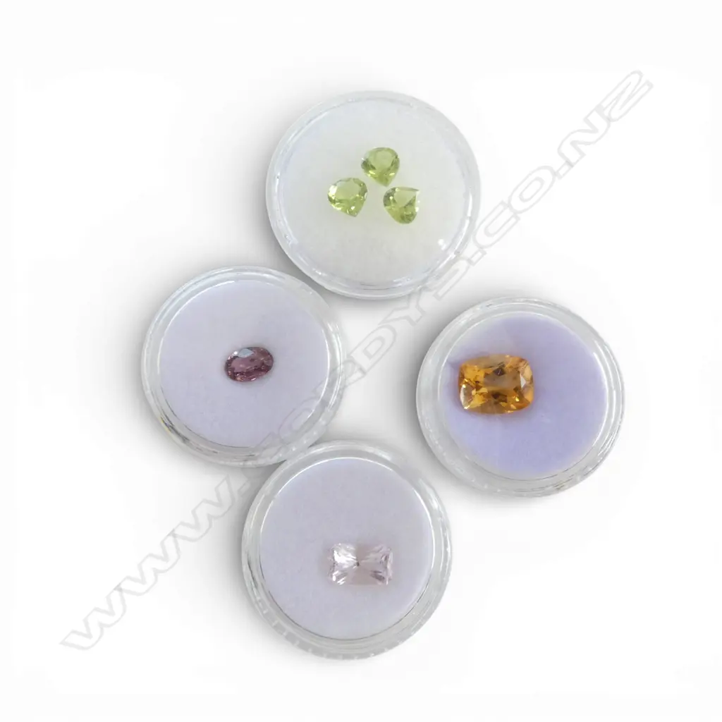 MIXED UNSET GEMSTONES; PERIDOT, CITRINE, PINK ZIRCON & MORGANITE Image 1++