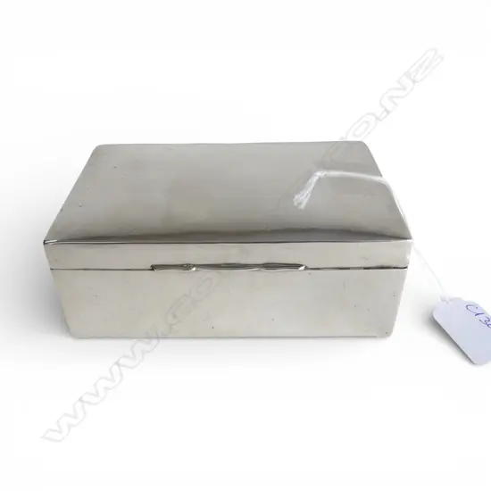 STG SILVER CIGAR BOX, WILLIAM AIKEN, B'HAM EARLY 20thC W.135mm
