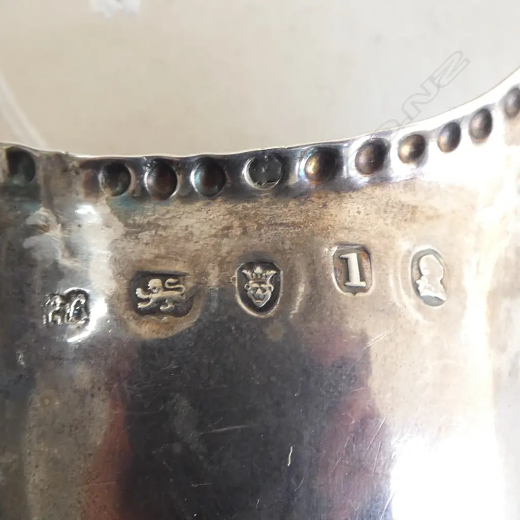 GEORGE III SILVER PEDESTAL HELMET CREAM JUG London 1786 by Hester Bateman 76gms - FAULTS Image 1++