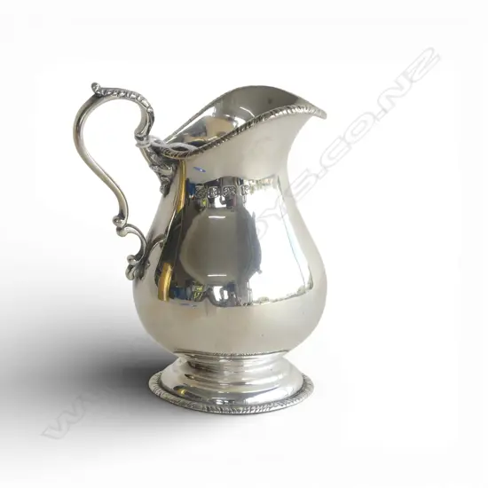 HEAVY SILVER BALUSTER CREAM JUG George III style Birmingham 1909.  253.7gms