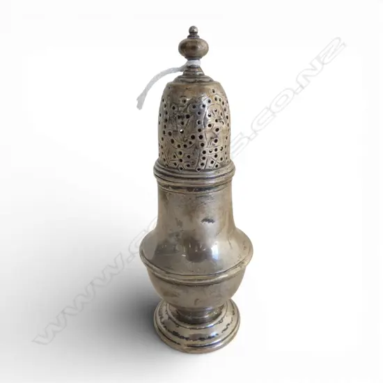 VICTORIAN SILVER BALUSTER SIFTER London 1898 74gms - FAULTS