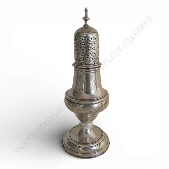 SILVER SIFTER baluster form  London 1834. 78gms DENTS TO BASE