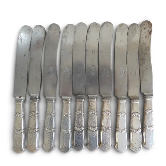 SET 10 SILVER COPENHAGEN 0.826 SILVER KNIVES est. silver weight 300+gms