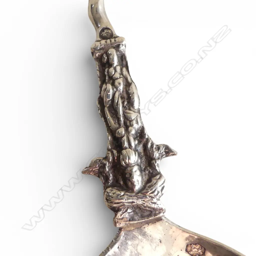 ANTIQUE DUTCH SILVER APOSTLE SPOON the bowl back engraved with figures twisted stem. 48gms Image 1++