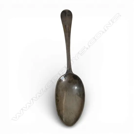 London 1729 SILVER bottom marked rat tail TABLESPOON by Jeremiah King 50gms