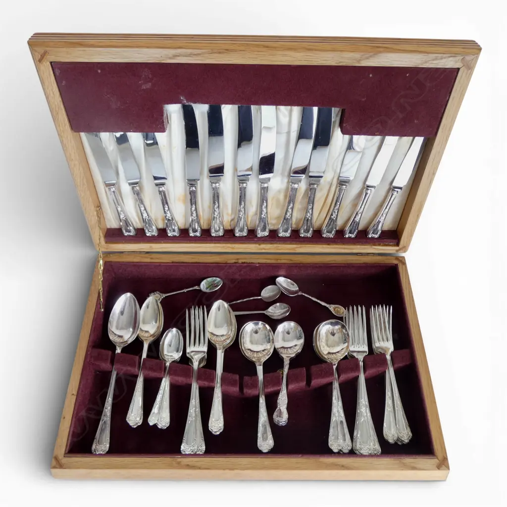 CANTEEN OF ASST. SILVER PLATED CUTLERY mostly camille pattern Image 1++