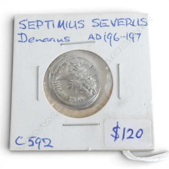 ROMAN COIN. SEPTIMIUS SEVERUS DENARIUS AD 196