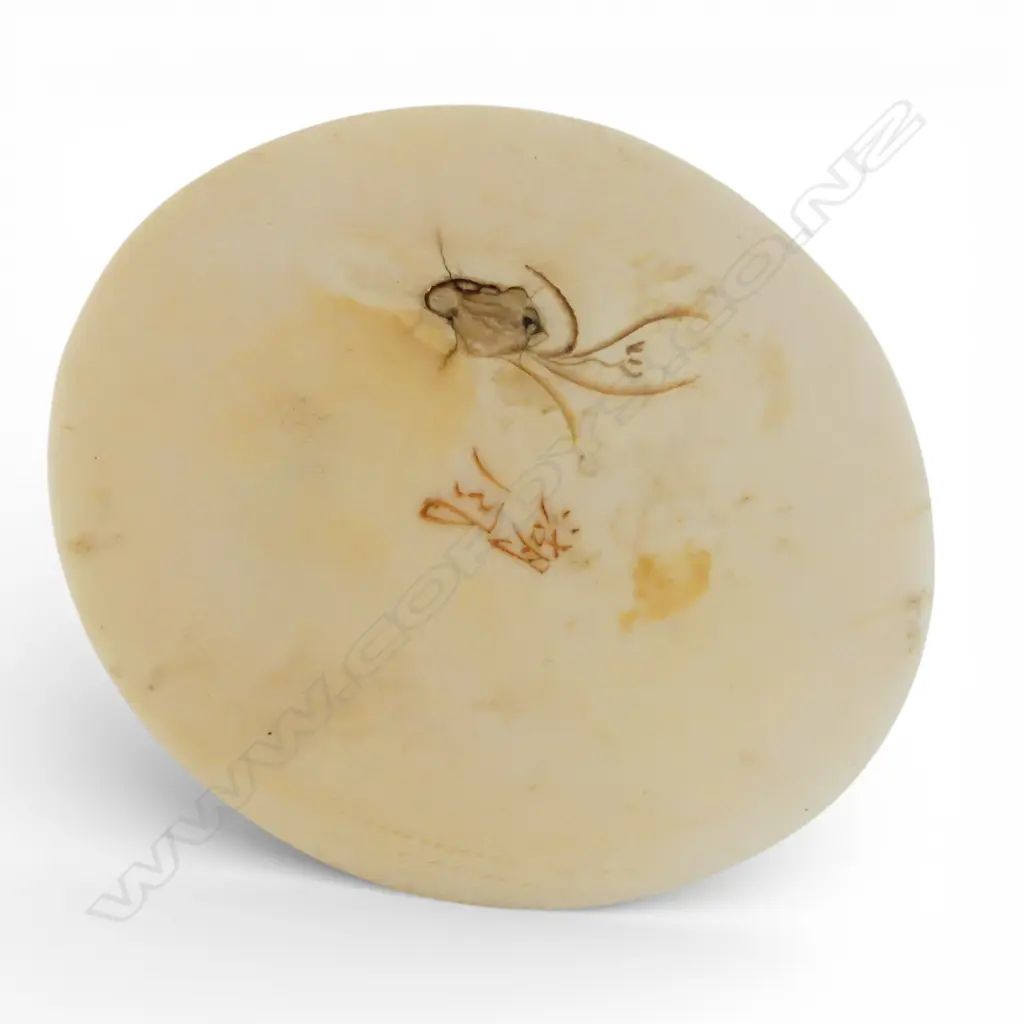 JAPANESE IVORY FIGURE; MAN w. TURNIP H.130mm SIGNED TO BASE Image 1++