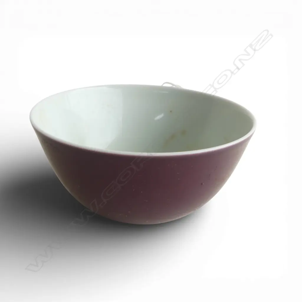 ORIENTAL TEA BOWL, PURPLE GLAZE YONGZHENG MARK 80mm dia Image 1++