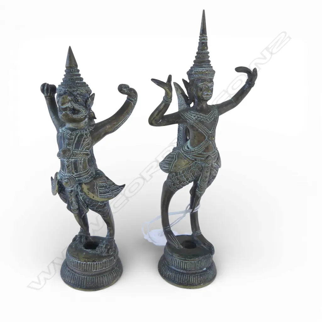 PR OLD THAI BRONZE or BRASS DANCER SCULPTURES H.150mm Image 1++