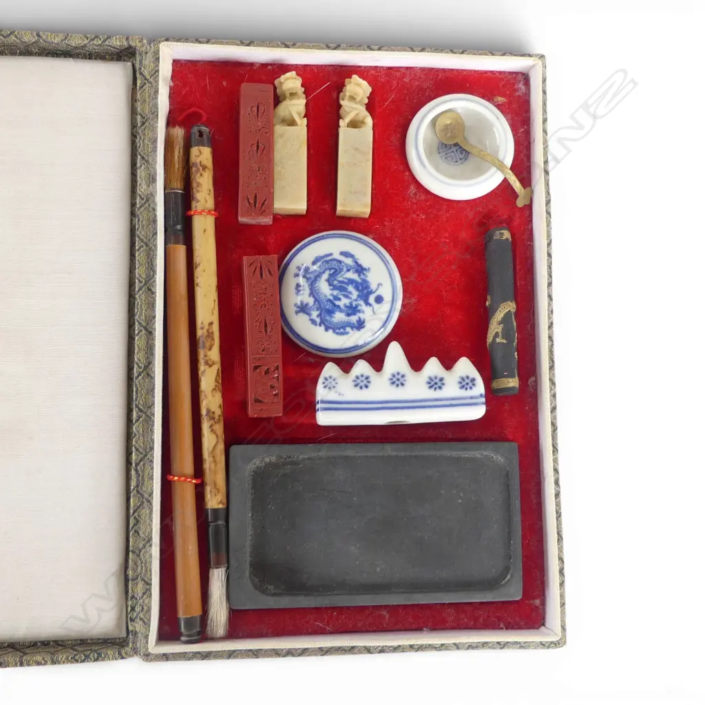VINTAGE ORIENTAL CALLIGRAPHY SET Image 1++