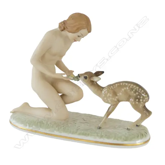 HUTSCHENREUTHER NUDE w. FAWN H.240mm