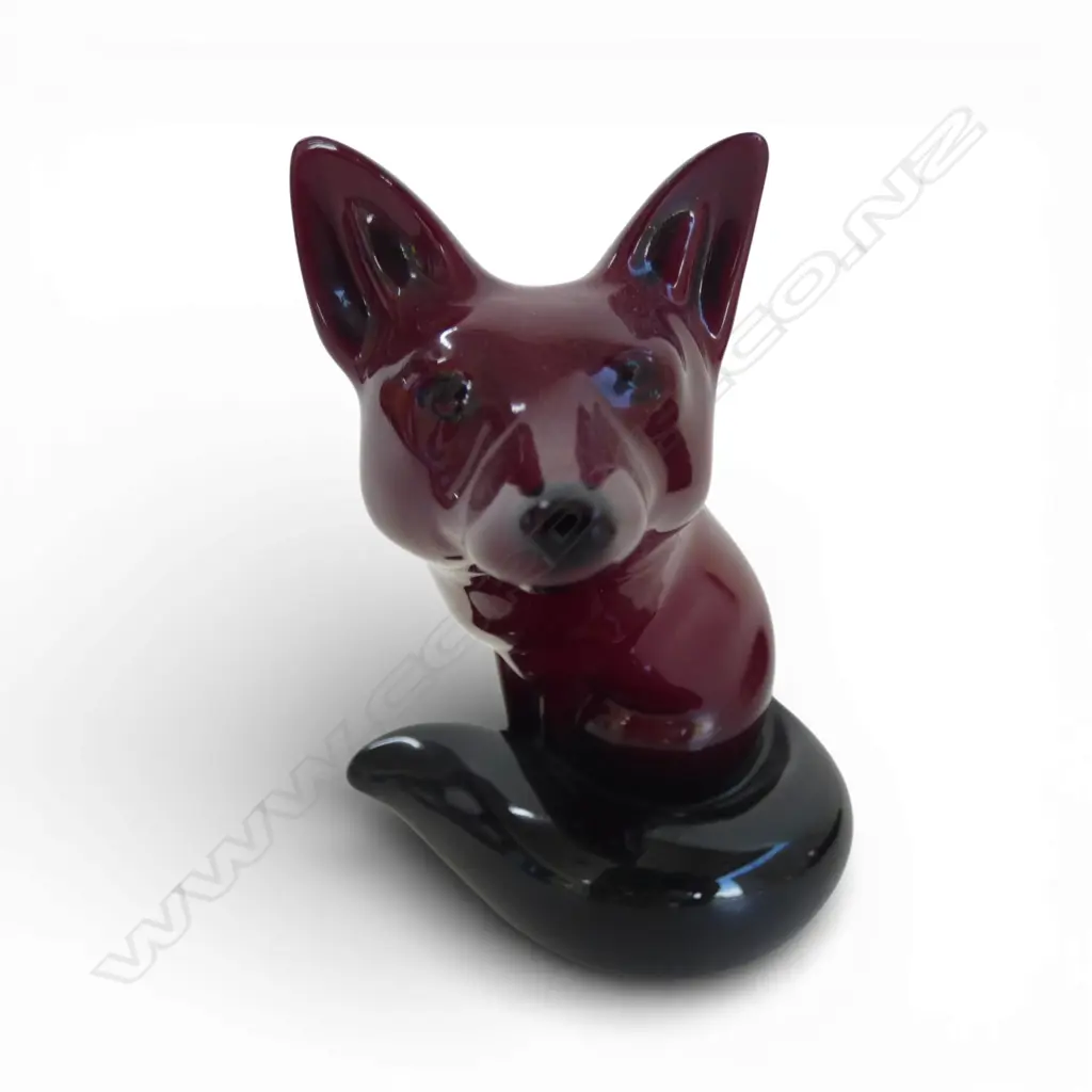 ROYAL DOULTON FLAMBE FOX FIGURINE, H.105m, stamp to base Image 1++