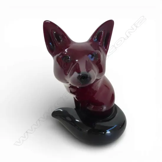 ROYAL DOULTON FLAMBE FOX FIGURINE, H.105m, stamp to base