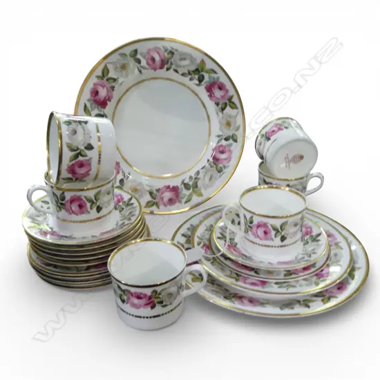 6 ROYAL WORCESTER 'ROYAL GARDEN' COFFEE CUP TRIOS + 3 PLATES