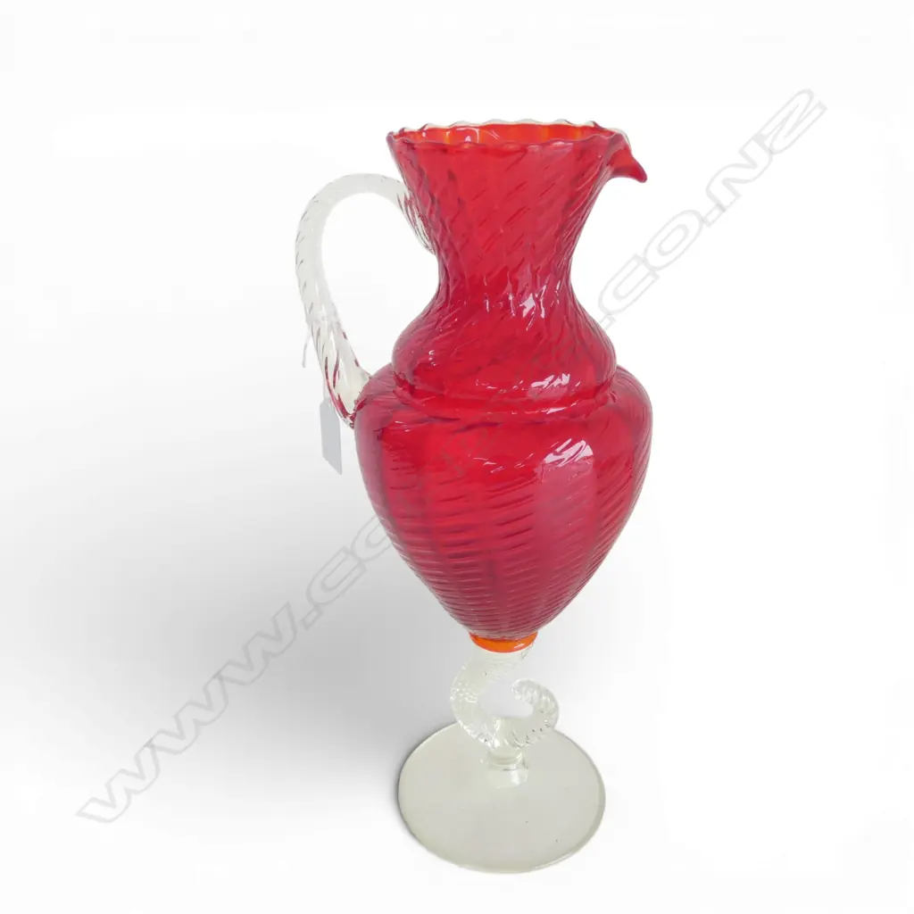 LRG RED VENETIAN GLASS VASE, H.360mm Image 1++