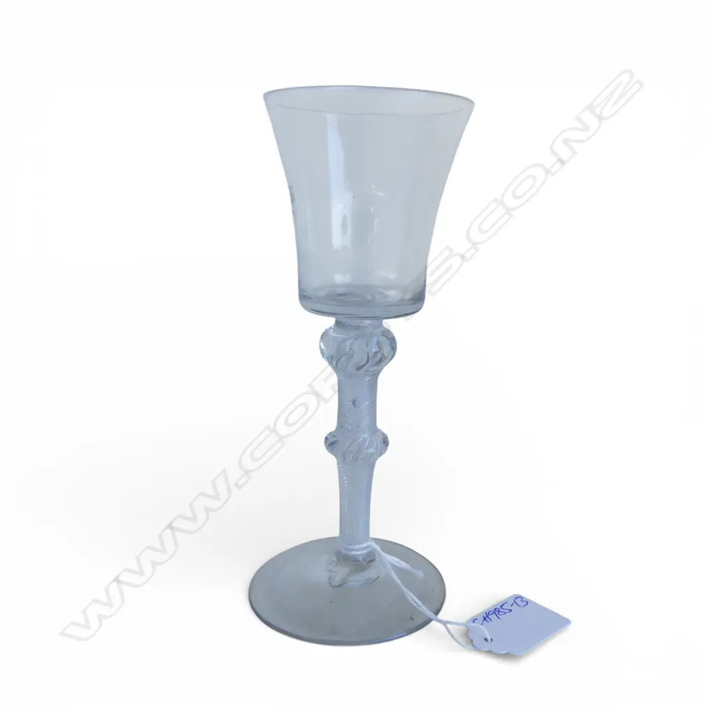 ANTIQUE clear AIRTWIST STEM DRINKING GLASS H.170mm Image 1++