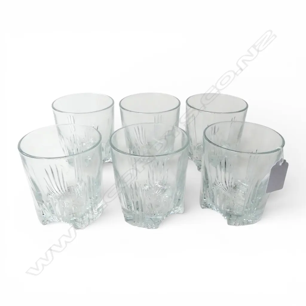 SET OF 6 VINTAGE ITALIAN BORMIOLI ROCCO SELECTA WHISKY TUMBLERS, H.90MM D.80MM Image 1++