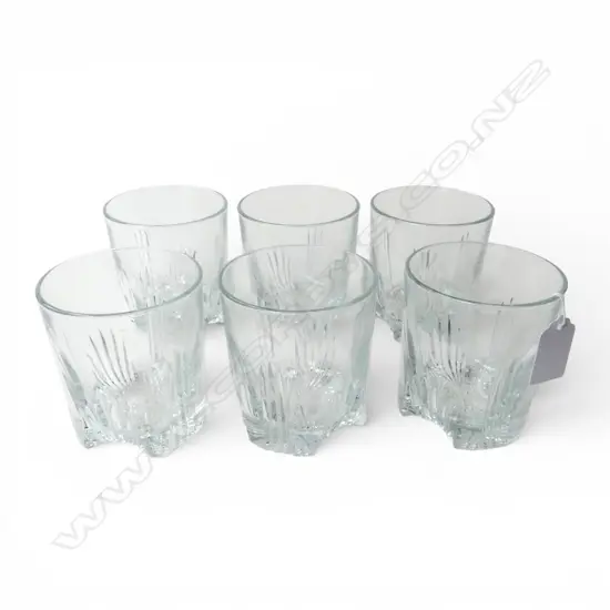 SET OF 6 VINTAGE ITALIAN BORMIOLI ROCCO SELECTA WHISKY TUMBLERS, H.90MM D.80MM