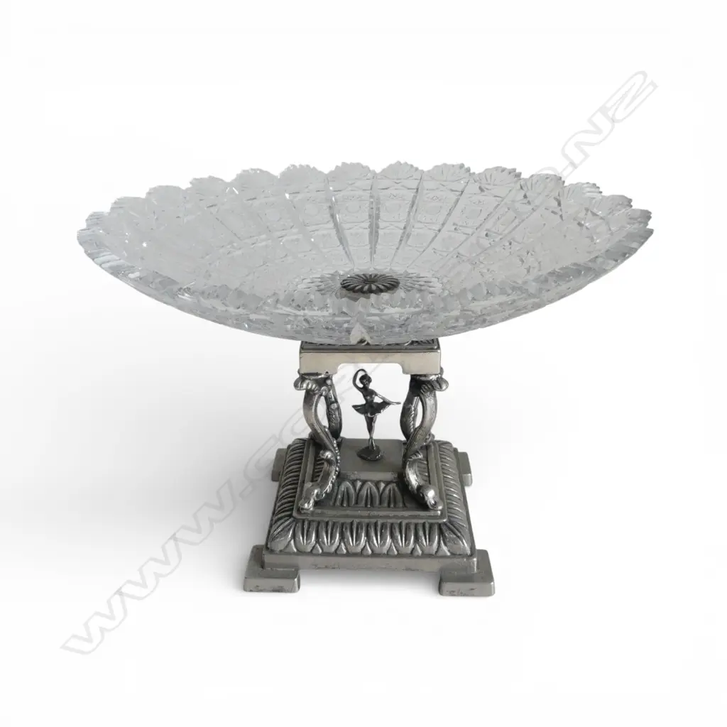 LG SILVER PLATE & CRYSTAL COMPORT H.220mm, 315mm dia Image 1++