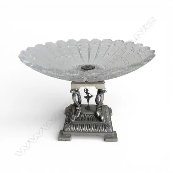 LG SILVER PLATE & CRYSTAL COMPORT H.220mm, 315mm dia