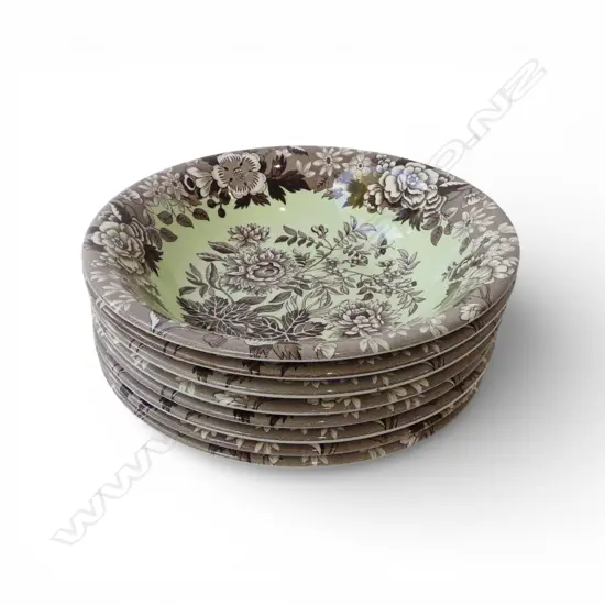 8 SPODE 'JASMINE' CEREAL BOWLS 205mm dia