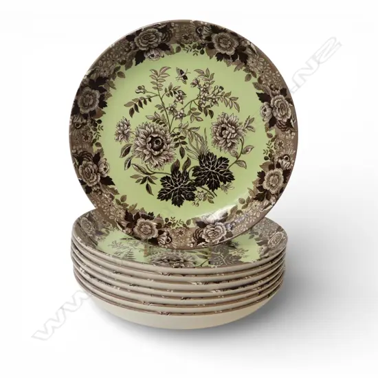 8 SPODE 'JASMINE' LG SHALLOW BOWLS 255mm dia