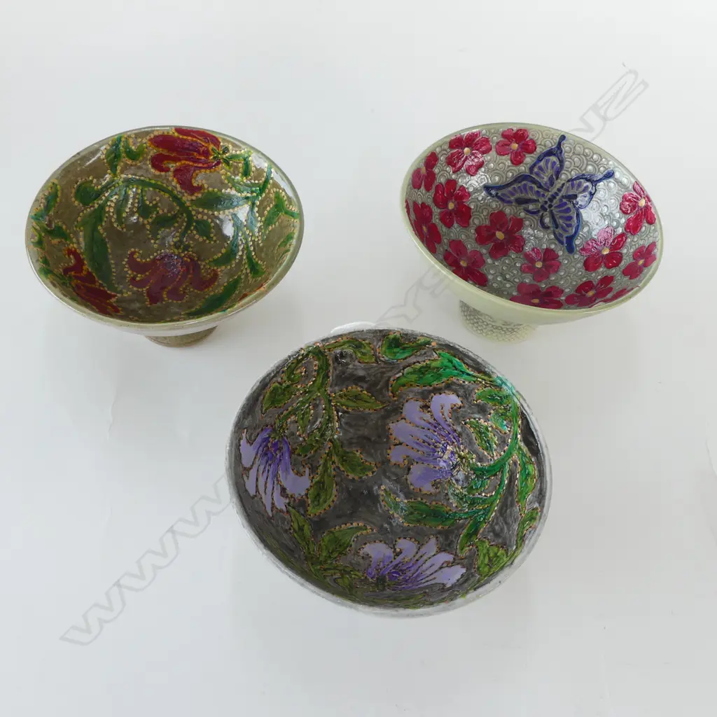 3 KEUM SUN LEE SML PEDESTAL BOWLS, Dia.120mm x H.80mm  Image 1++